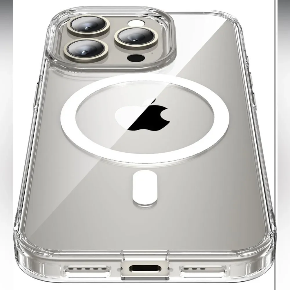 iPhone 15 Pro Case Clear with MagSafe 2 Pack Never Yellow Shockproof Durable E2